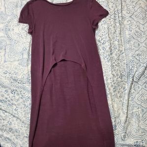 High-Low Maroon Crop Top
